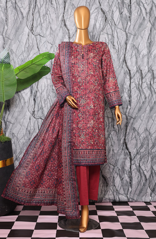 HZ Textile Platinum Printed Lawn Unstitched 3 Piece Suit - PPC-404 - HZ25DPPLT - Pink - Summer Collection