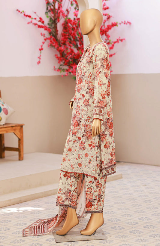HZ Textiles Elegant Embroidered Lawn Unstitched 3 Piece Suit - Design-08 - HZ26ELGN - Black - Summer Collection