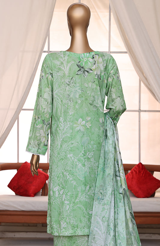 HZ Textiles Luxe Prints Digital Printed Lawn Unstitched 3 Piece Suit - D-09 - HZ26LUXE - Green - Summer Collection