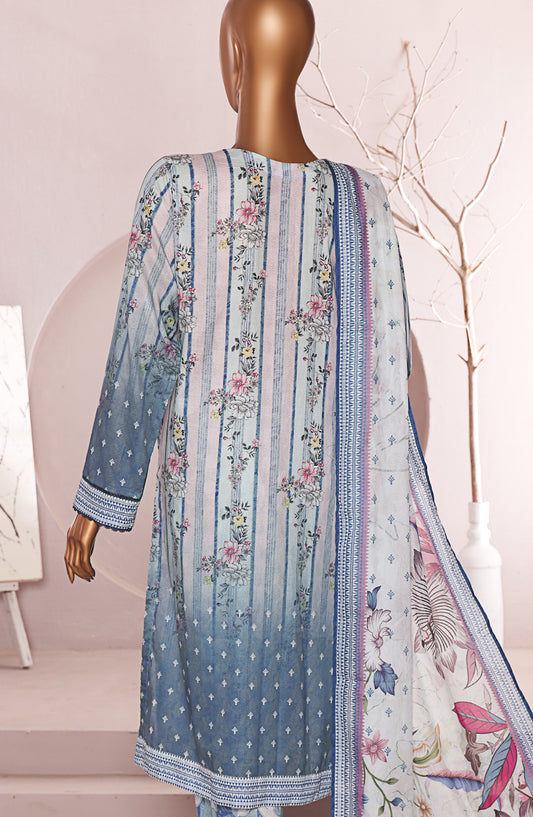 HZ Textiles Luxe Prints Digital Printed Lawn Unstitched 3 Piece Suit - D-06 - HZ26LUXE - Blue - Summer Collection