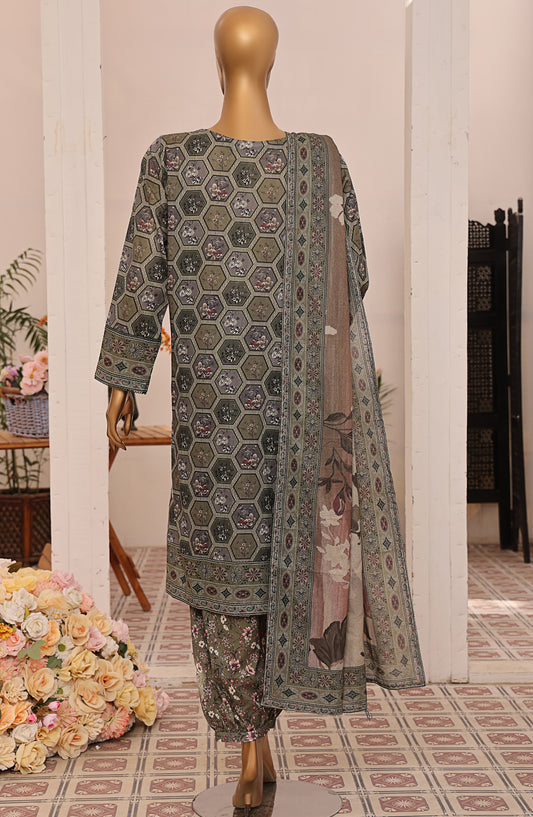 HZ Textiles Luxe Prints Digital Printed Lawn Unstitched 3 Piece Suit - D-03 - HZ26LUXE - Black - Summer Collection