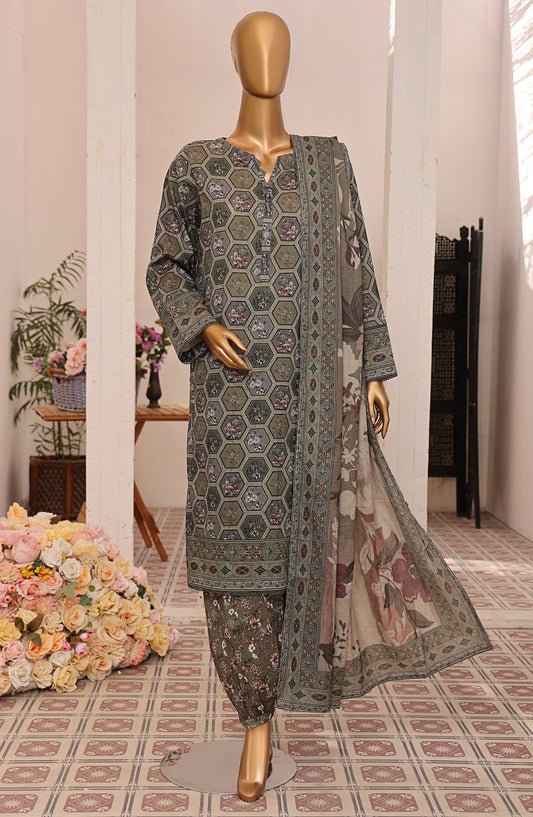 HZ Textiles Luxe Prints Digital Printed Lawn Unstitched 3 Piece Suit - D-03 - HZ26LUXE - Black - Summer Collection