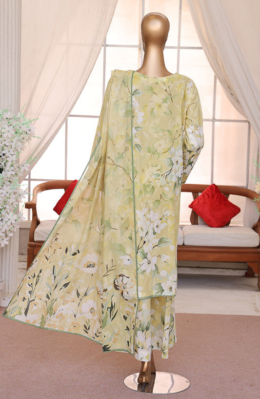 HZ Textiles Luxe Prints Digital Printed Lawn Unstitched 3 Piece Suit - D-02 - HZ26LUXE - Green - Summer Collection