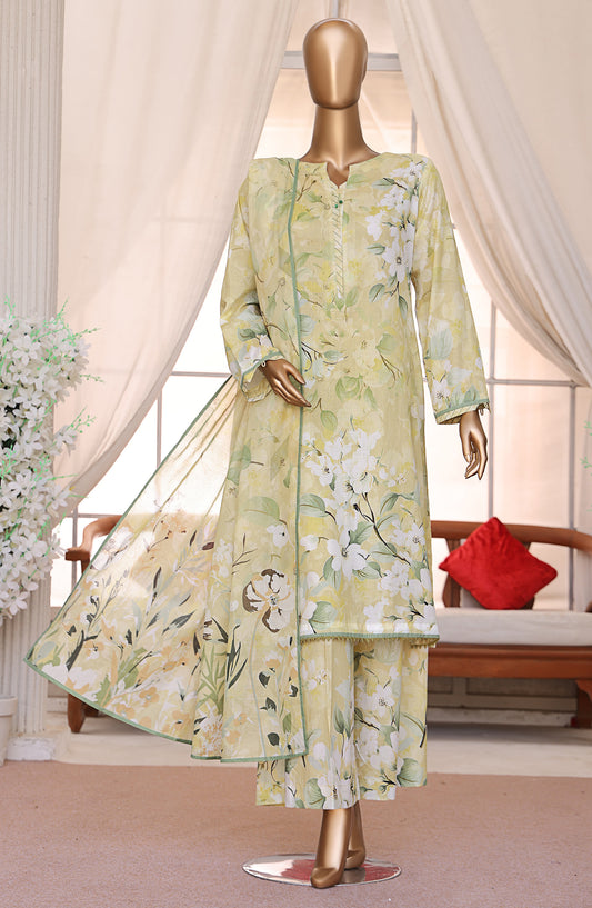 HZ Textiles Luxe Prints Digital Printed Lawn Unstitched 3 Piece Suit - D-02 - HZ26LUXE - Green - Summer Collection