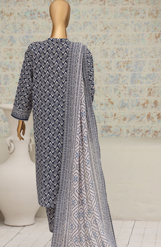 HZ Textile Printed Lawn Unstitched 3 Piece Suit - D-10 - HZ26NTD - Blue - Summer Collection