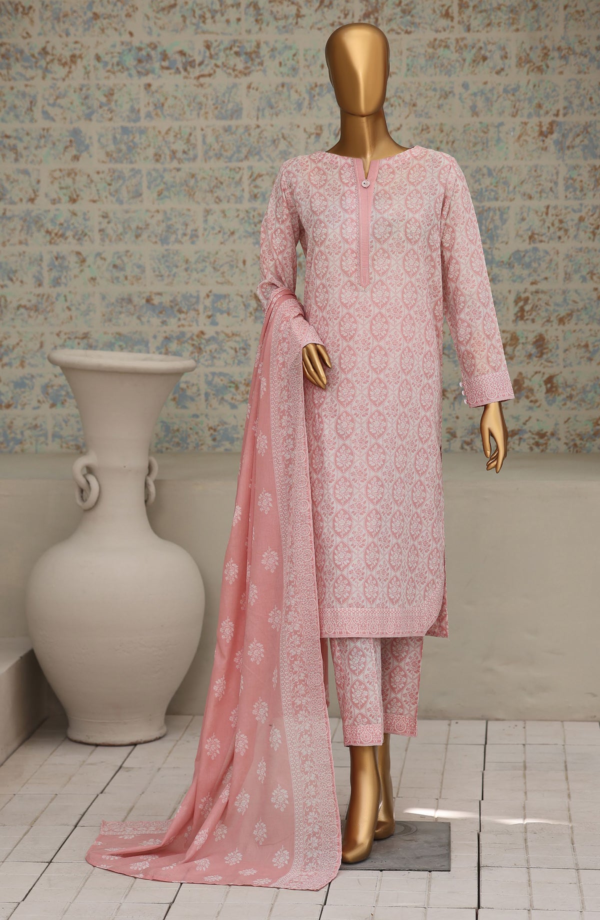 HZ Textile Printed Lawn Unstitched 3 Piece Suit - D-09 - HZ26NTD - Pink - Summer Collection