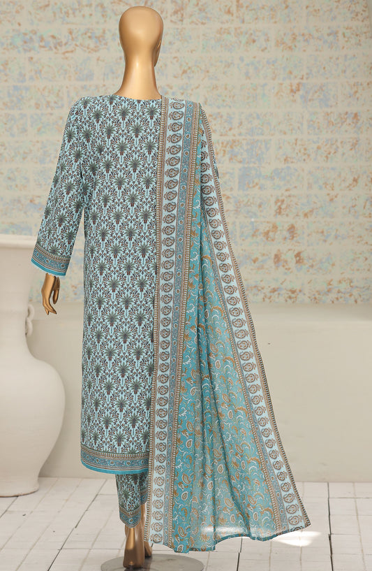 HZ Textile Printed Lawn Unstitched 3 Piece Suit - D-08 - HZ26NTD - Ferozi - Summer Collection