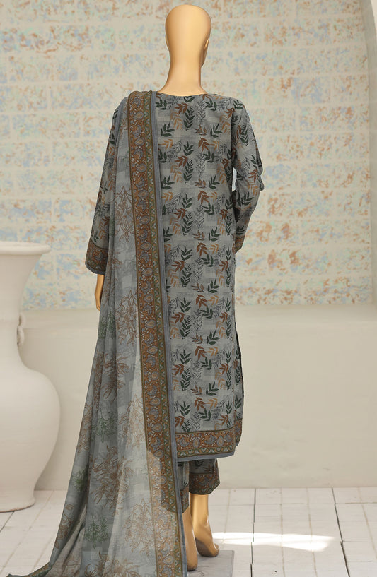 HZ Textile Printed Lawn Unstitched 3 Piece Suit - D-06 - HZ26NTD - Grey - Summer Collection