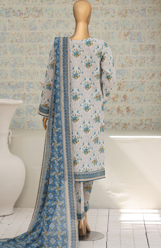 HZ Textile Printed Lawn Unstitched 3 Piece Suit - D-05 - HZ26NTD - Blue - Summer Collection
