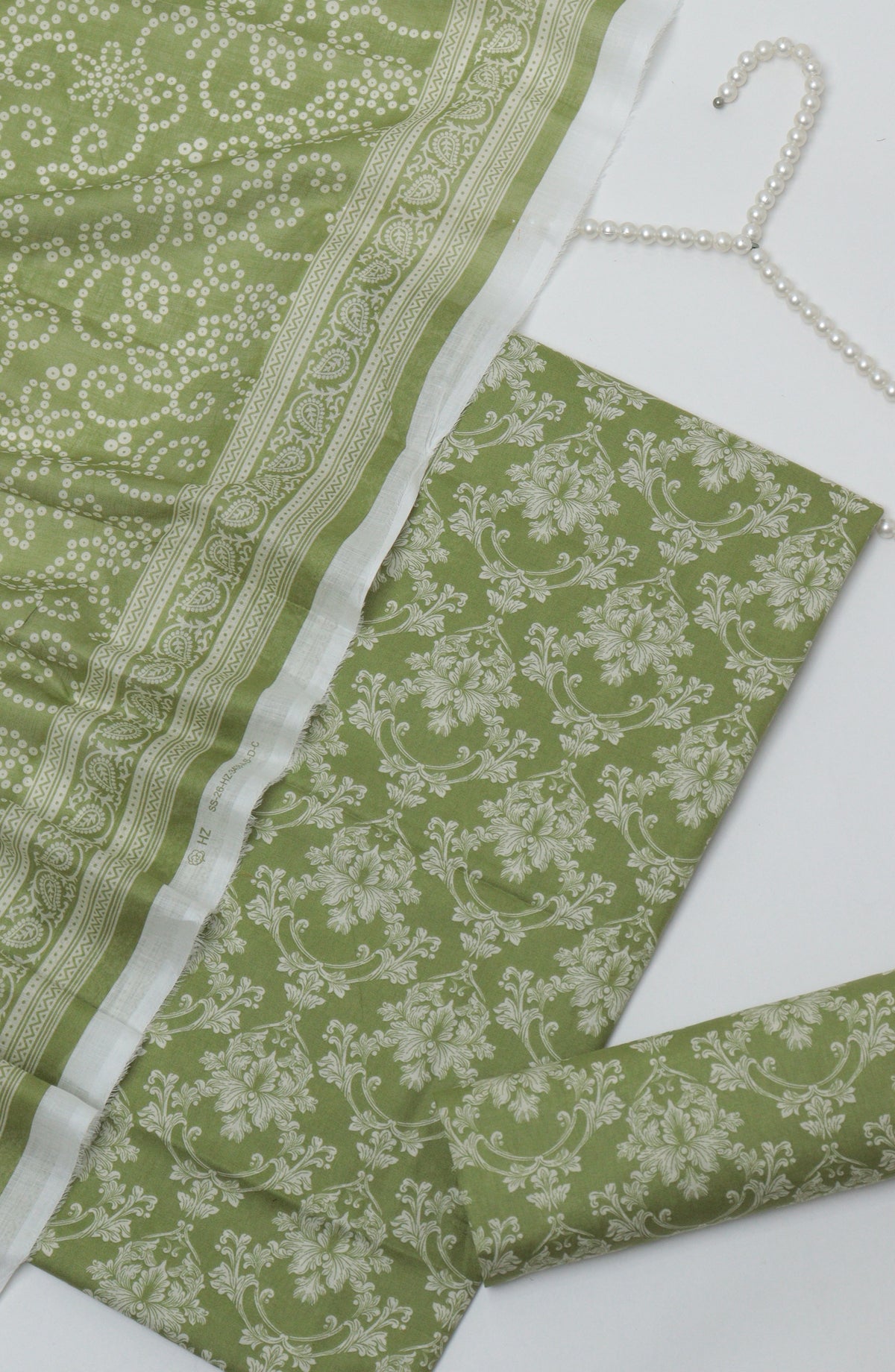 HZ Printed Cambric Unstitched 3 Piece Suit - D-26 - HZ26CMO - Green - Summer Collection