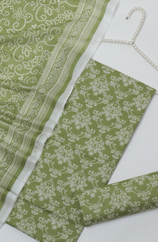 HZ Printed Cambric Unstitched 3 Piece Suit - D-26 - HZ26CMO - Green - Summer Collection