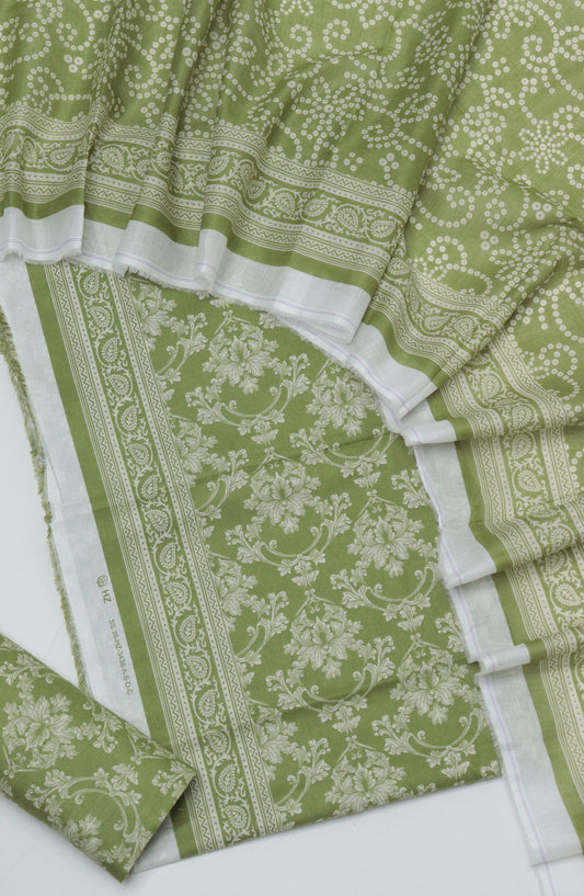 HZ Printed Cambric Unstitched 3 Piece Suit - D-26 - HZ26CMO - Green - Summer Collection