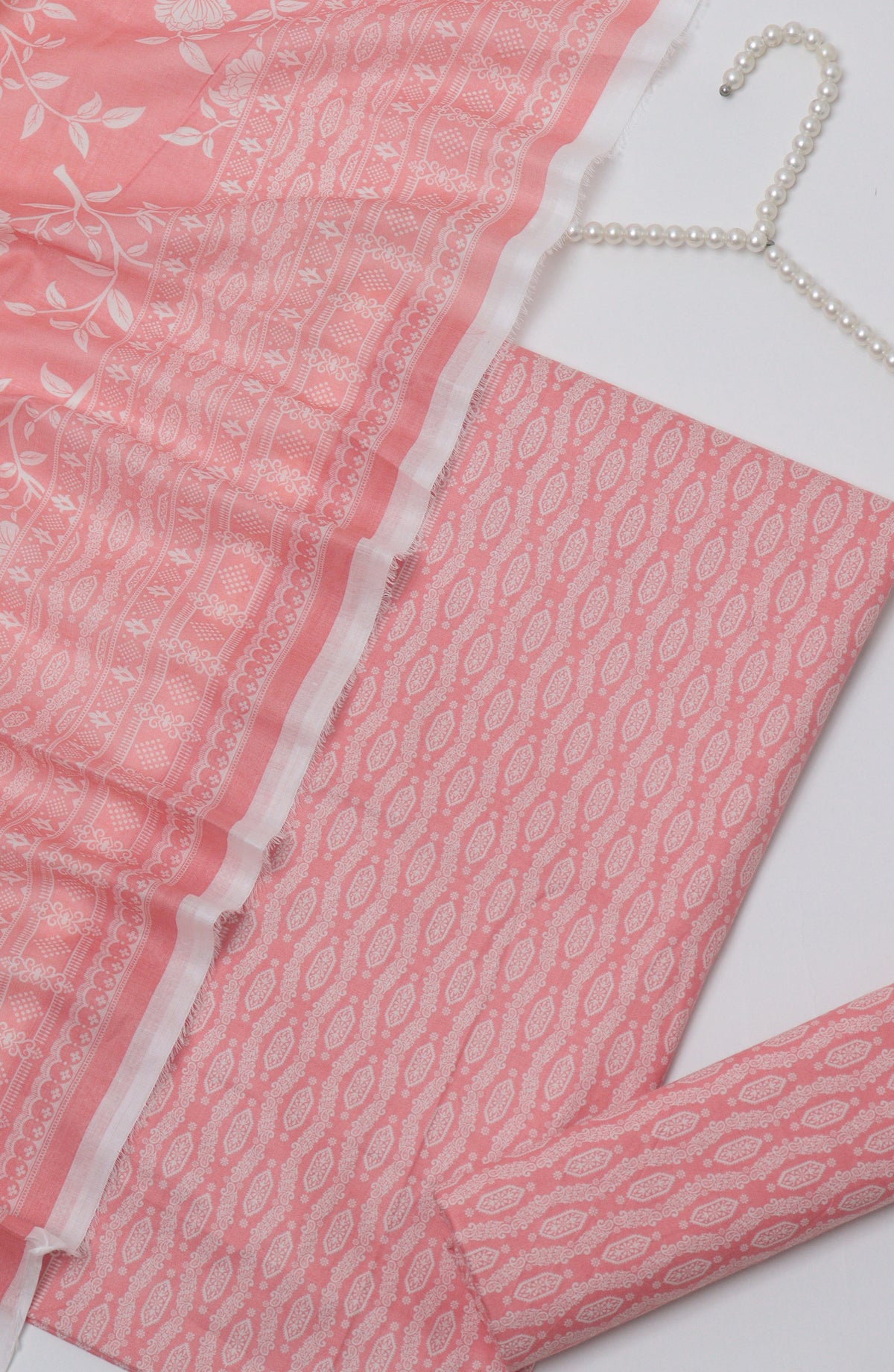 HZ Printed Cambric Unstitched 3 Piece Suit - D-05 - HZ26CMO - Pink - Summer Collection