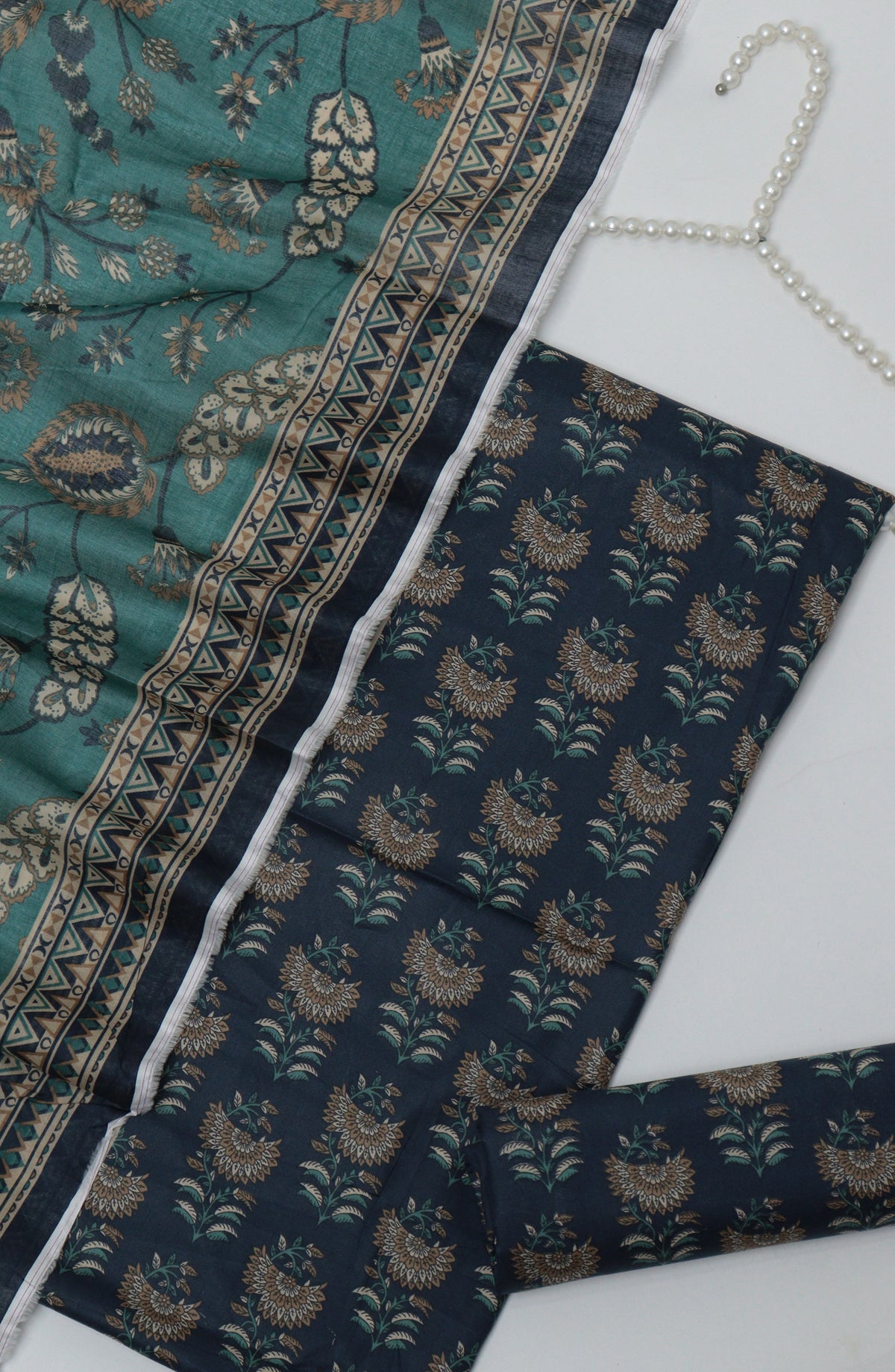 HZ Printed Cambric Unstitched 3 Piece Suit - D-18 - HZ26CMO - Blue - Summer Collection