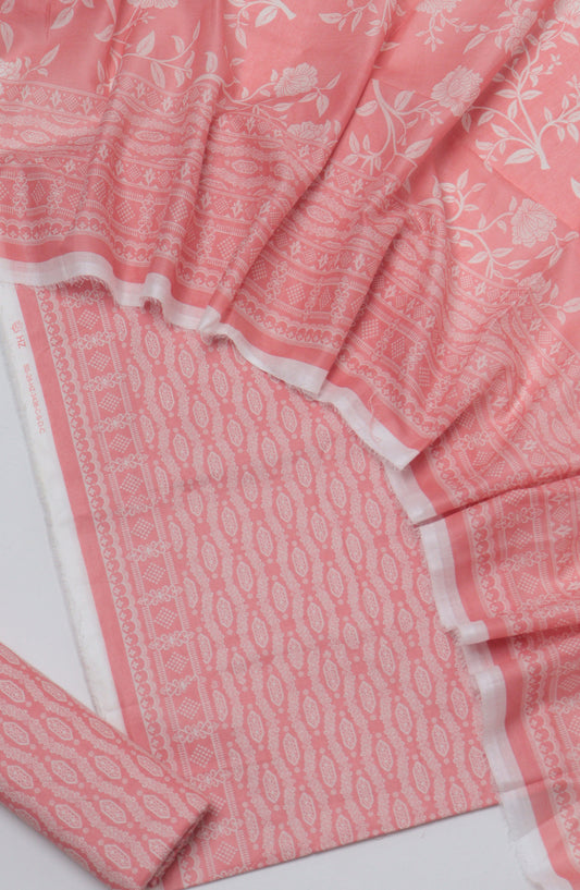 HZ Printed Cambric Unstitched 3 Piece Suit - D-05 - HZ26CMO - Pink - Summer Collection