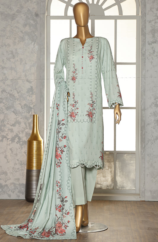 HZ Textile Digital Printed Linen Slub Unstitched 3 Piece Suit - LSD-310 - HZ25LNSL - Blue - Winter Collection