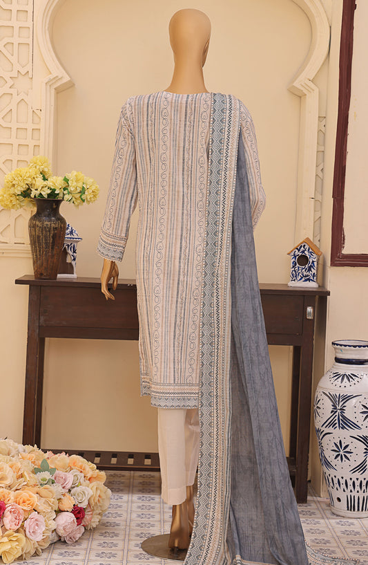 Mehak by HZ Textile Embroidered Lawn Unstitched 3 Piece Suit - MEC-502 - HZ25MehakV2 - Off White - Summer Collection