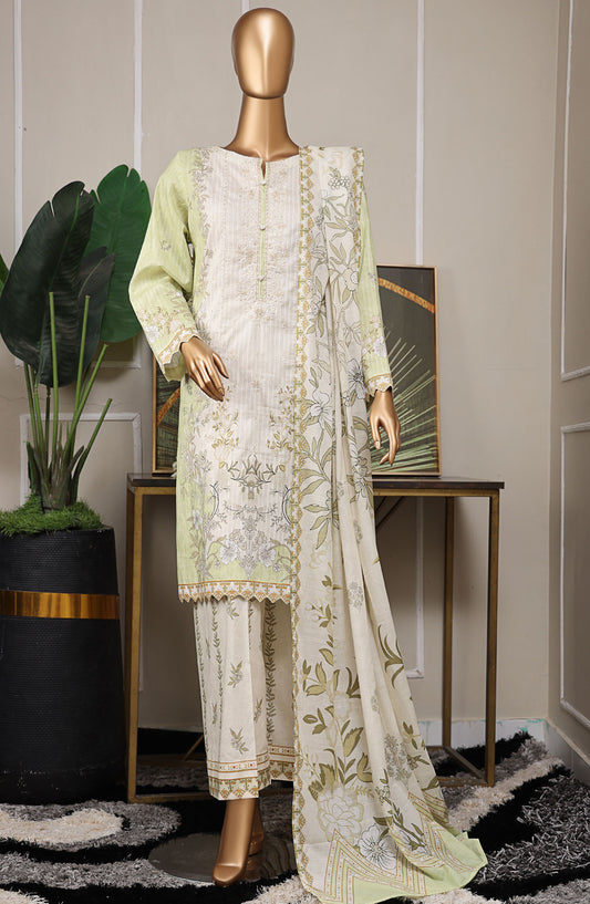 Nayab by HZ Textile Embroidered Lawn Unstitched 3 Piece Suit - NPE-ART-01 - HZ25NYBV3 - Green - Summer Collection