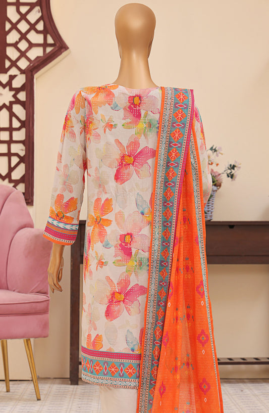Mehak by HZ Textile Embroidered Lawn Unstitched 3 Piece Suit - MEC-510 - HZ25MehakV2 - Off White - Summer Collection