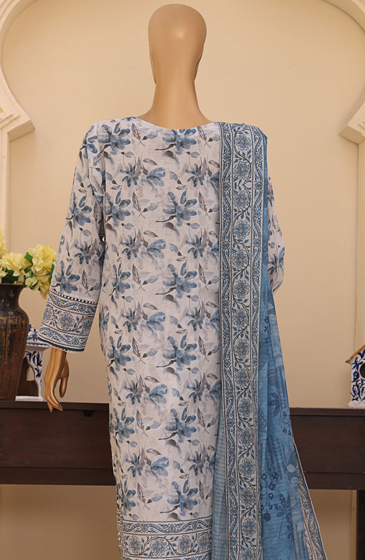 Mehak by HZ Textile Embroidered Lawn Unstitched 3 Piece Suit - MEC-509 - HZ25MehakV2 - Off White - Summer Collection