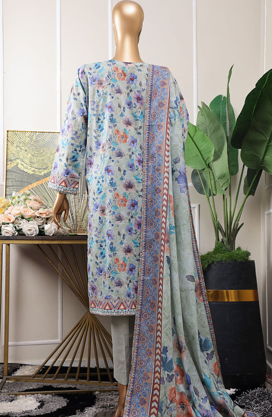 HZ Textile Chikankari Lawn Unstitched 3 Piece Suit - PCP-537 - HZ25PCPUL - Grey - Summer Collection