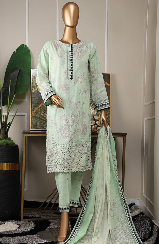 Nayab by HZ Textile Embroidered Lawn Unstitched 3 Piece Suit - NPE-ART-05 - HZ25NYBV3 - Green - Summer Collection