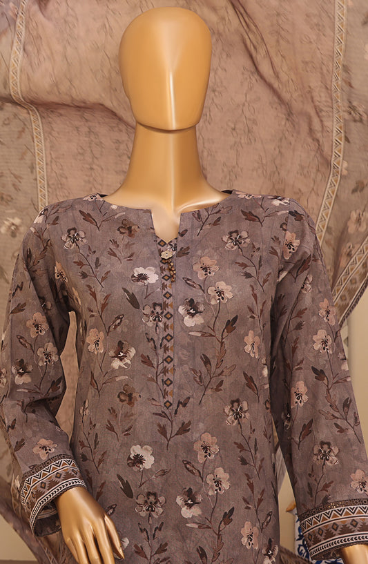 Mehak by HZ Textile Embroidered Lawn Unstitched 3 Piece Suit - MEC-504 - HZ25MehakV2 - Grey - Summer Collection