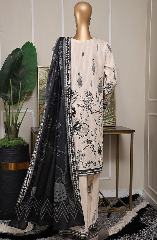 Nayab by HZ Textile Embroidered Lawn Unstitched 3 Piece Suit - NPE-ART-04 - HZ25NYBV3 - Beige - Summer Collection