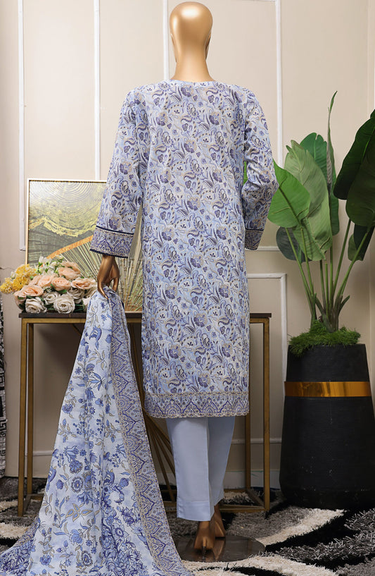 HZ Textile Chikankari Lawn Unstitched 3 Piece Suit - PCP-533 - HZ25PCPUL - Blue - Summer Collection