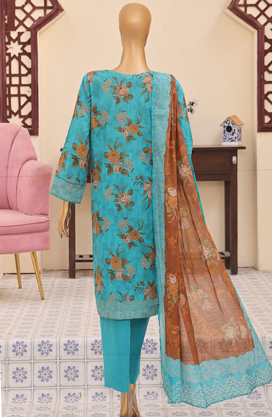 Mehak by HZ Textile Embroidered Lawn Unstitched 3 Piece Suit - MEC-307 - HZ25MehakV2 - Blue - Summer Collection