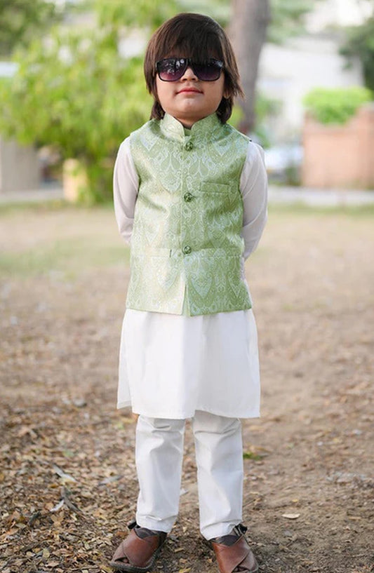 Pistachio Waistcoat Suit EW54 - HSN25SUW - Boys Formal Collection