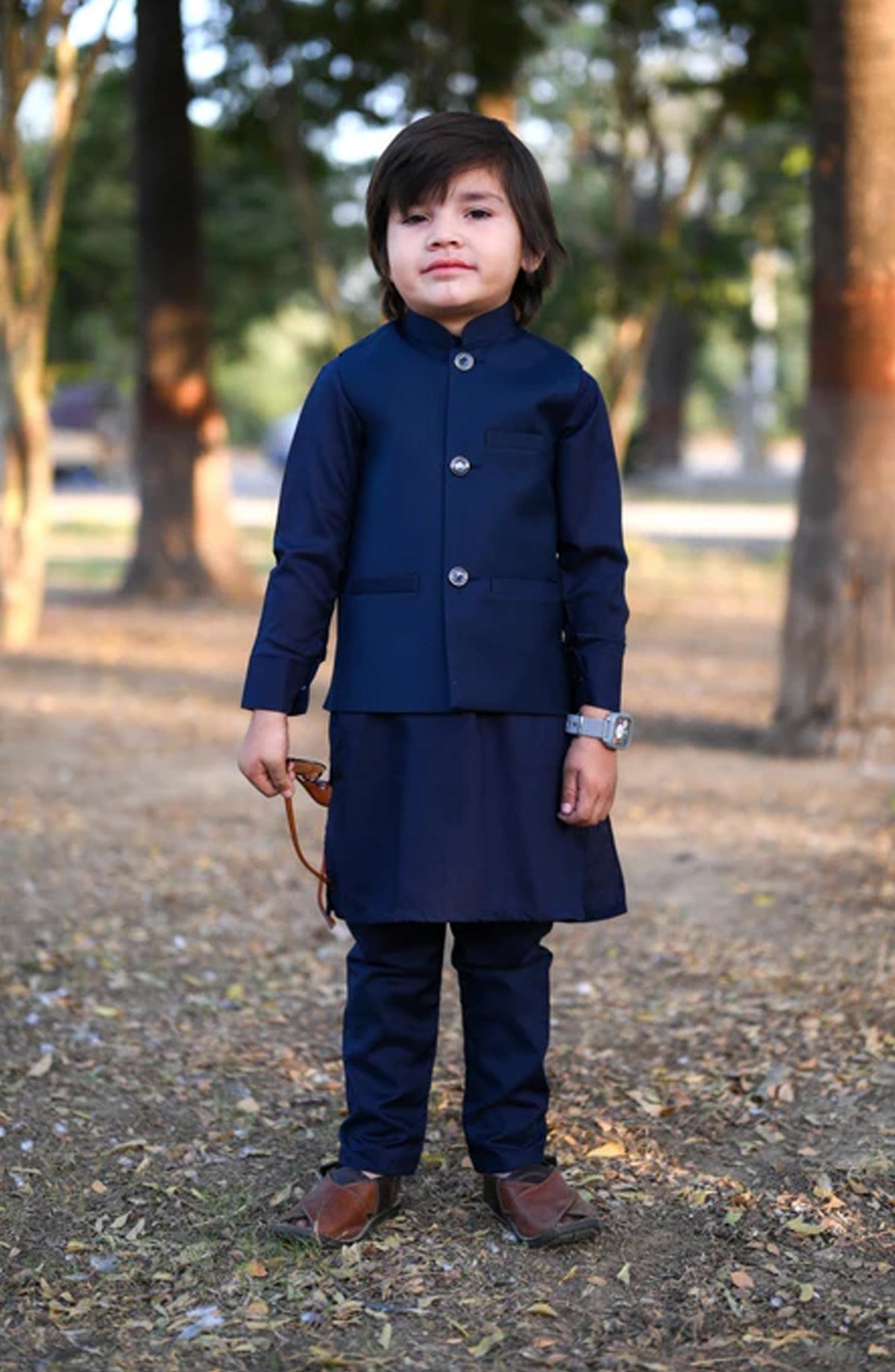 Plain Blue Waistcoat only EW32 - HSN25WST - Boys Formal Collection