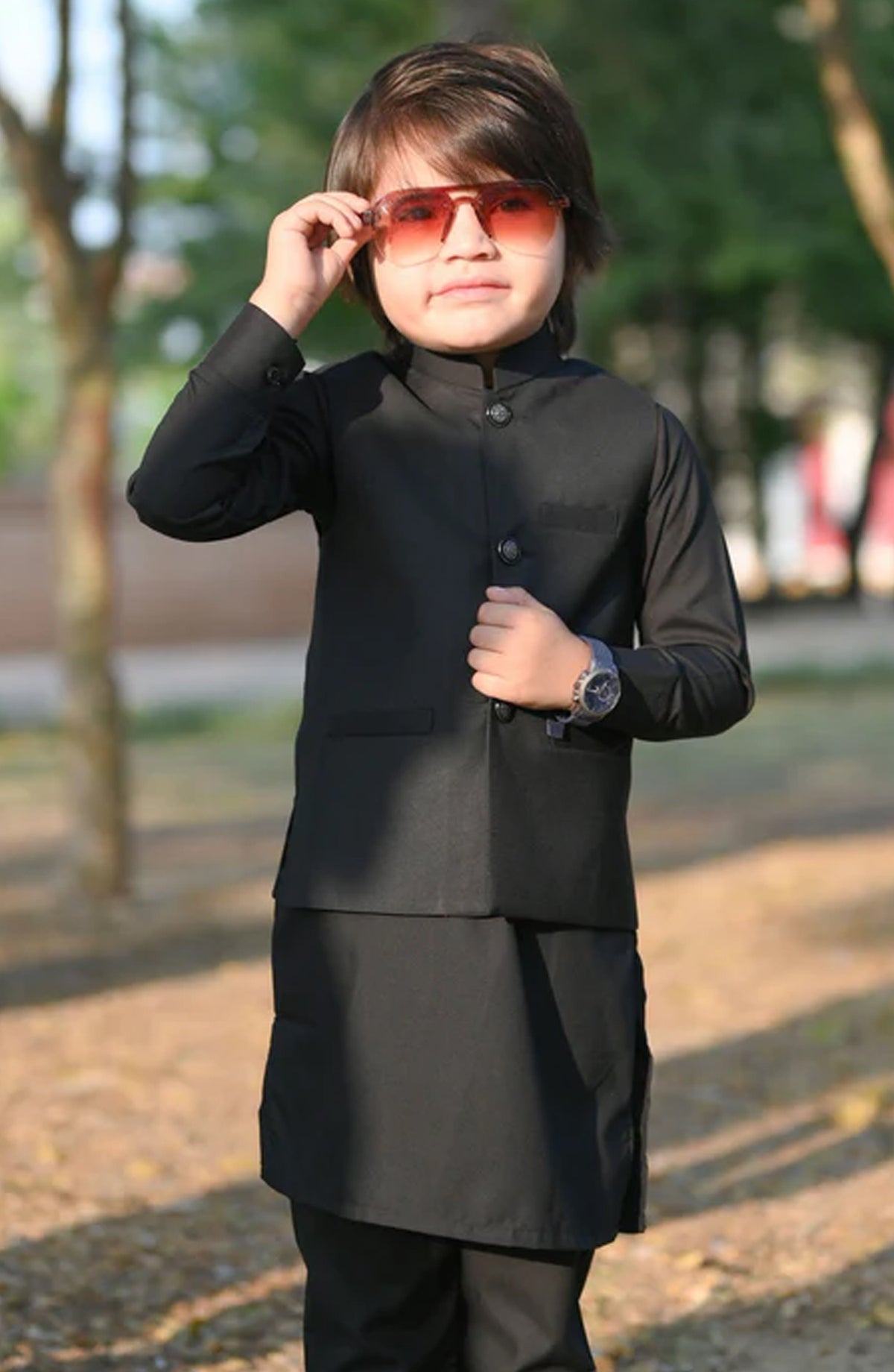 Plain Black Waistcoat only EW29 - HSN25WST - Boys Formal Collection