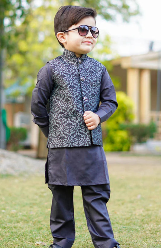 Grey Waistcoat Suit - WKS 018 - HSN25SUW - Boys Formal Collection