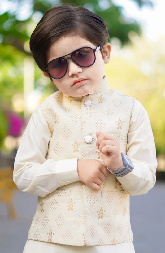 Cream white waistcoat only EW19 - HSN25WST - Boys Formal Collection