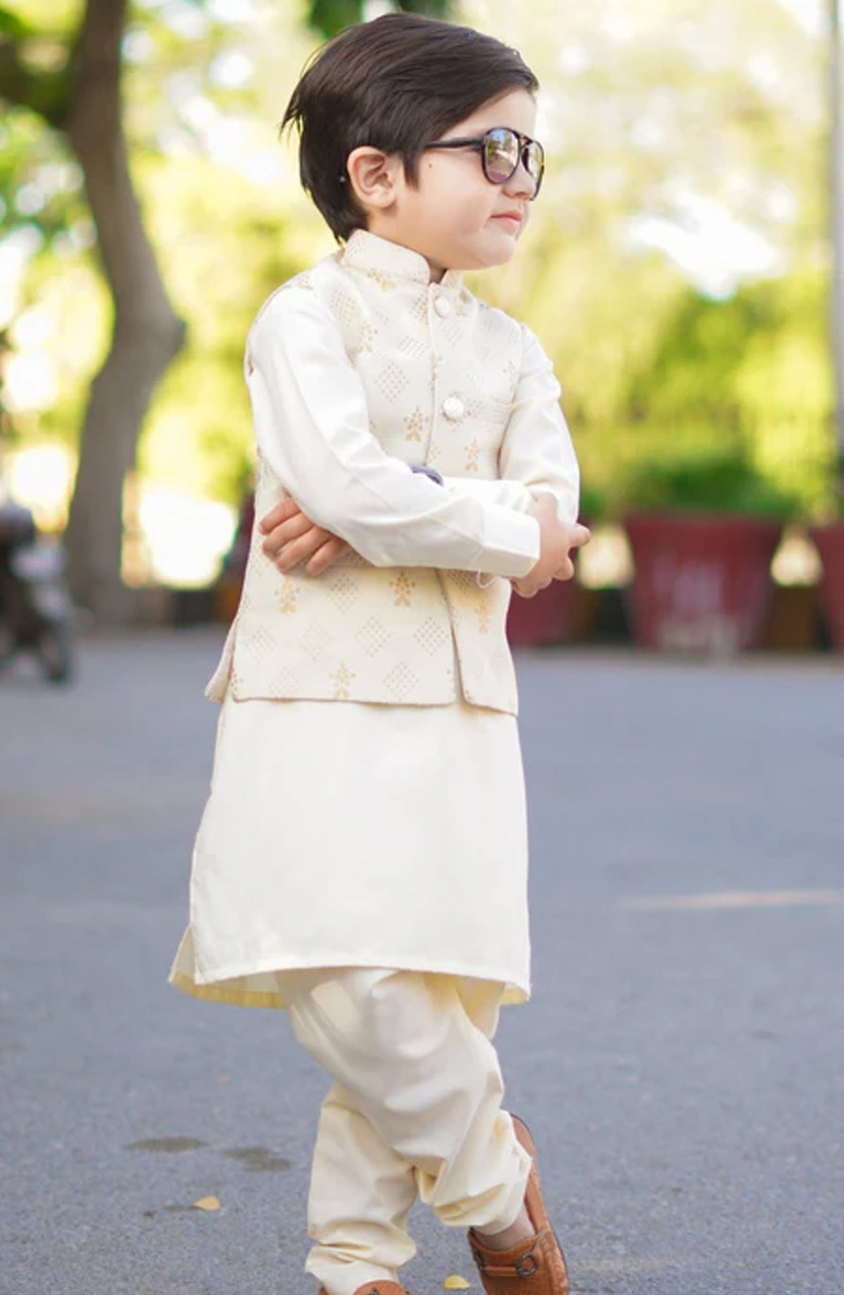 Cream white waistcoat only EW19 - HSN25WST - Boys Formal Collection