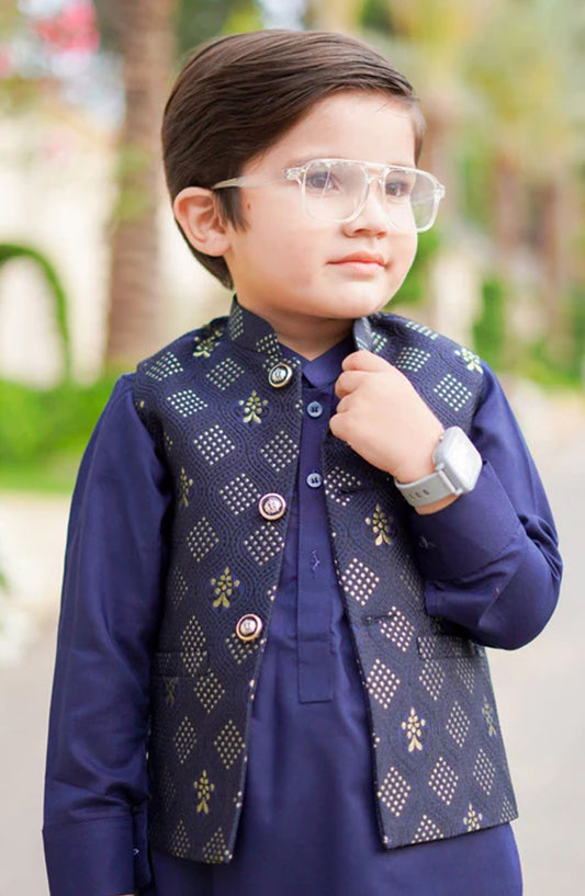 Dark Blue Waistcoat only EW17 - HSN25WST - Boys Formal Collection
