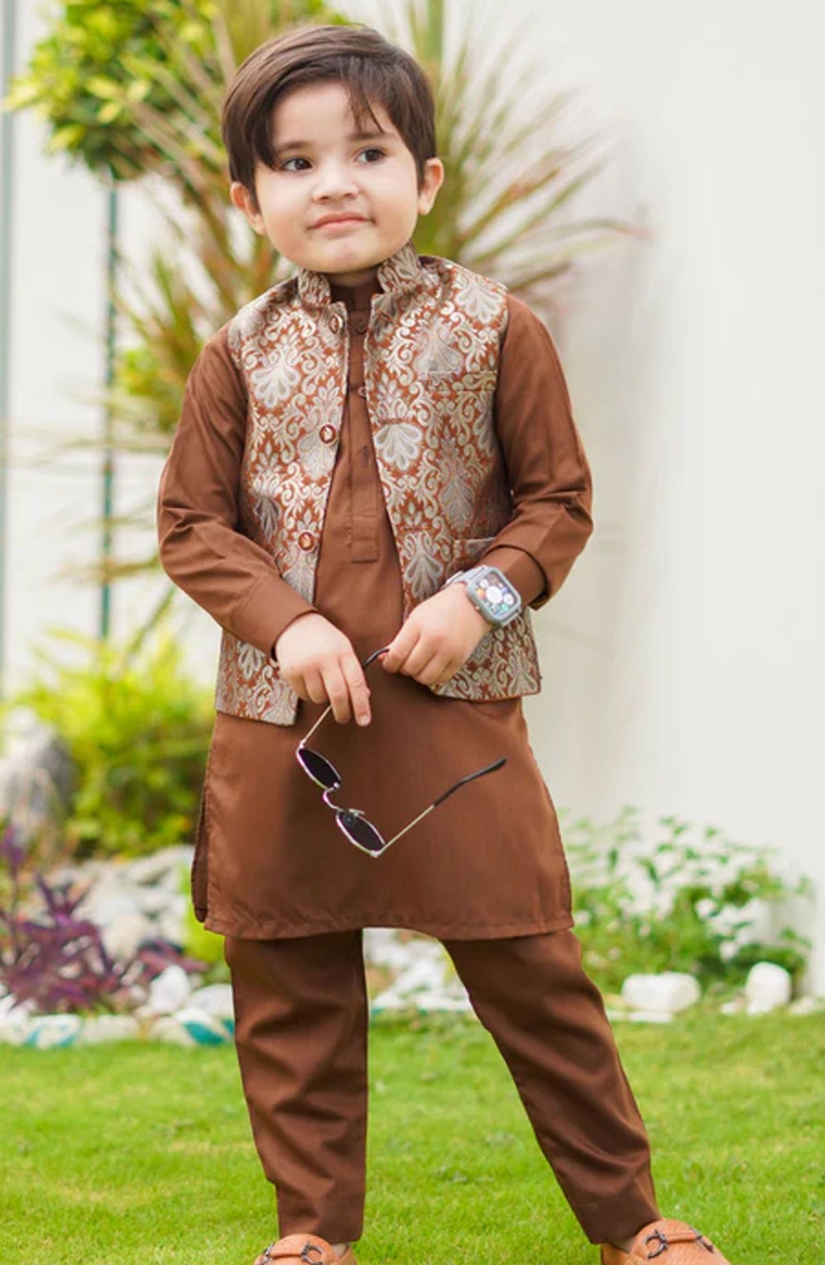 Gold Brown only Waistcoat EW16 - HSN25WST - Boys Formal Collection