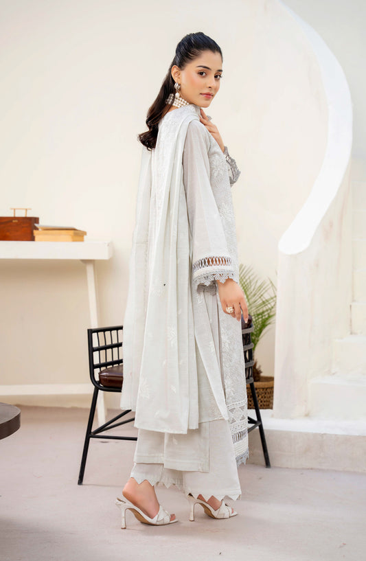 Haya by Aalaya Embroidered Lawn Unstitched 3 Piece Suit - D-08 - ALY26HY - Grey - Summer Collection