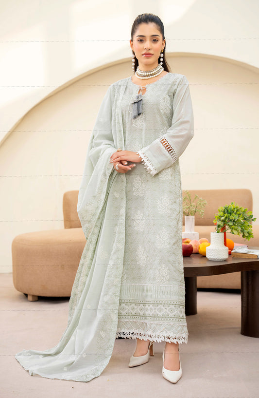Haya by Aalaya Embroidered Lawn Unstitched 3 Piece Suit - D-05 - ALY26HY - Green - Summer Collection