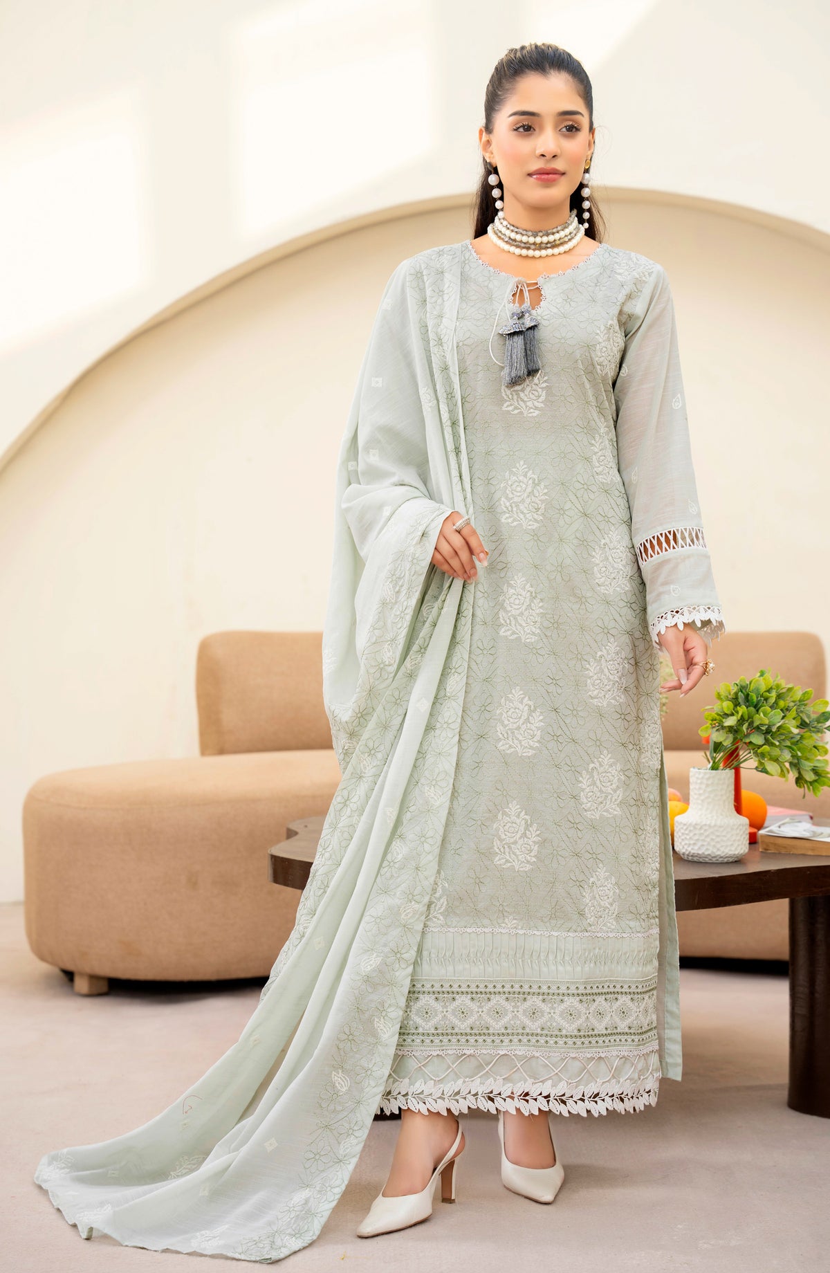 Haya by Aalaya Embroidered Lawn Unstitched 3 Piece Suit - D-05 - ALY26HY - Green - Summer Collection