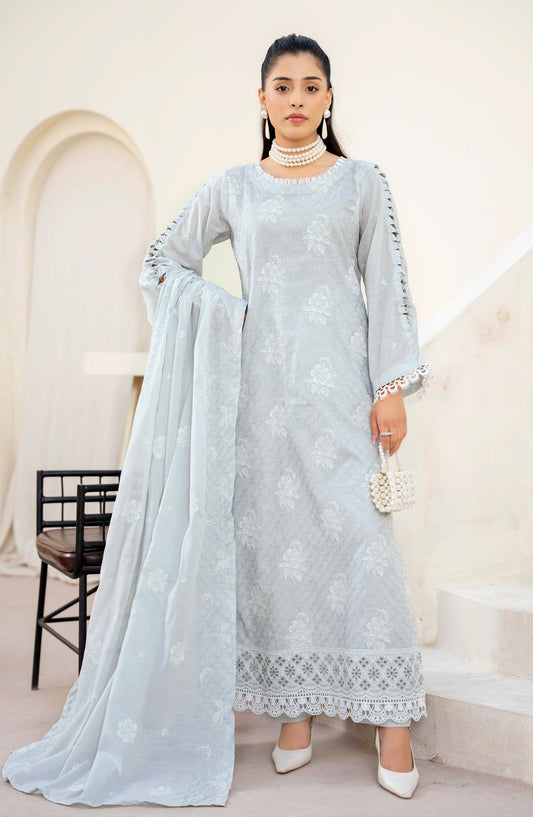 Haya by Aalaya Embroidered Lawn Unstitched 3 Piece Suit - D-04 - ALY26HY - Blue - Summer Collection