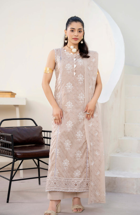 Haya by Aalaya Embroidered Lawn Unstitched 3 Piece Suit - D-03 - ALY26HY - Peach - Summer Collection