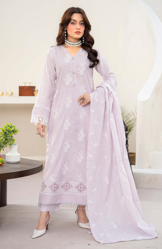 Haya by Aalaya Embroidered Lawn Unstitched 3 Piece Suit - D-02 - ALY26HY - Purple - Summer Collection