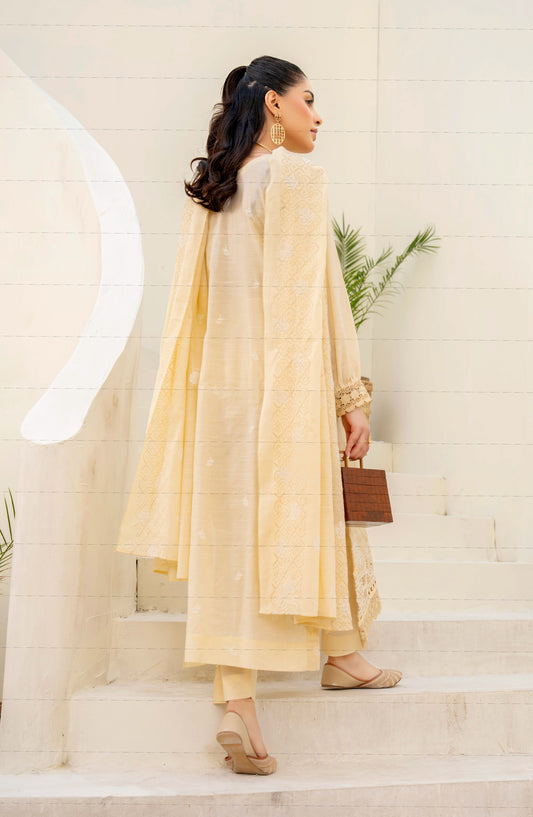 Haya by Aalaya Embroidered Lawn Unstitched 3 Piece Suit - D-01 - ALY26HY - Yellow - Summer Collection