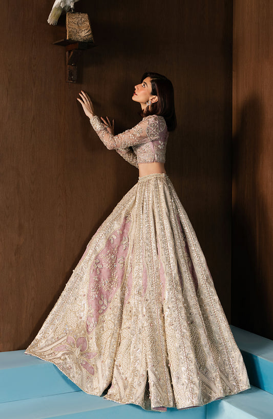 Hayat by Afrozeh Embroidered Raw Silk Unstitched 3 Piece Suit - AFH-25-03 ZAVIYAH - AF25HYT - Pink - Wedding Formals Collection