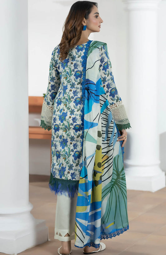 Hayat by Johra Embroidered Lawn Unstitched 3 Piece Suit - JS-56 - JH26HYT - Blue - Summer Collection