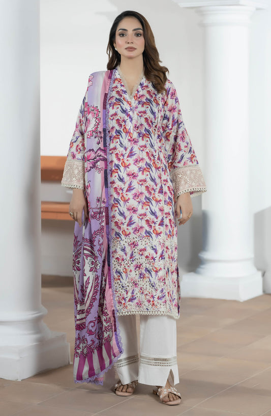 Hayat by Johra Embroidered Lawn Unstitched 3 Piece Suit - JS-55 - JH26HYT - Purple - Summer Collection