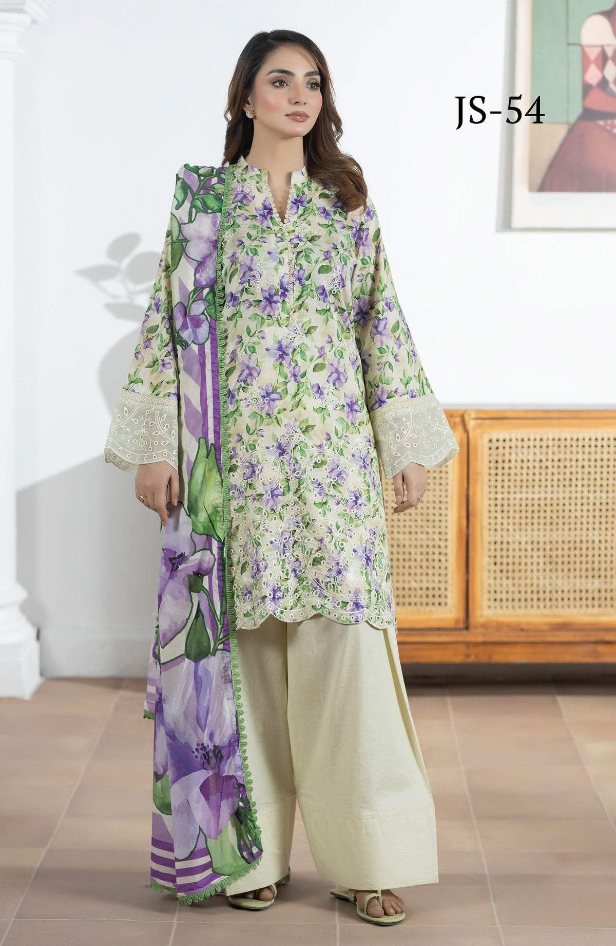 Hayat by Johra Embroidered Lawn Unstitched 3 Piece Suit - JS-54 - JH26HYT - Green - Summer Collection