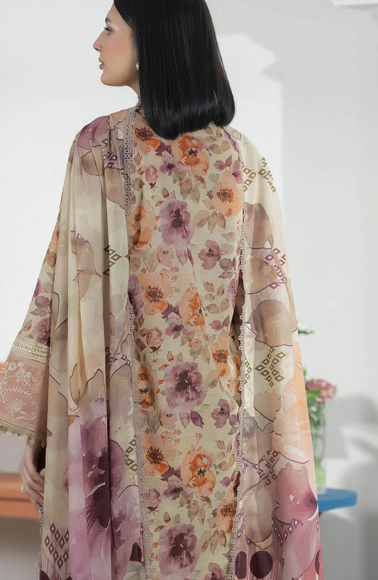 Hayat by Johra Embroidered Lawn Unstitched 3 Piece Suit - JS-52 - JH26HYT - Beige - Summer Collection